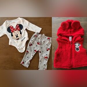 Disney Minnie Mouse Red and White Baby Set